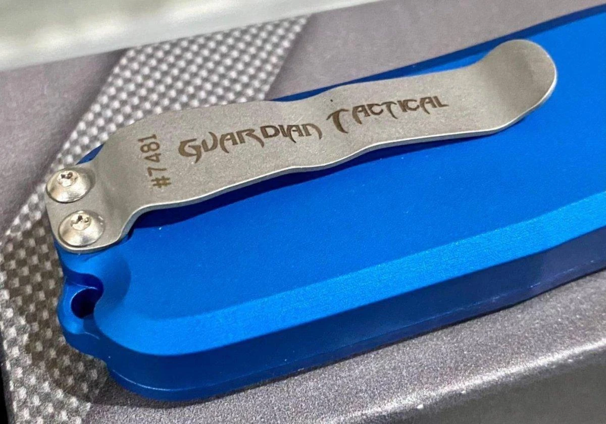 Guardian Tactical RECON-035 94531 Blue Auto Knife 3.3" Dagger Stonewash 5 Guardian Tactical RECON-035 94531 Blue Auto Knife 3.3" Dagger Stonewash - Image 5