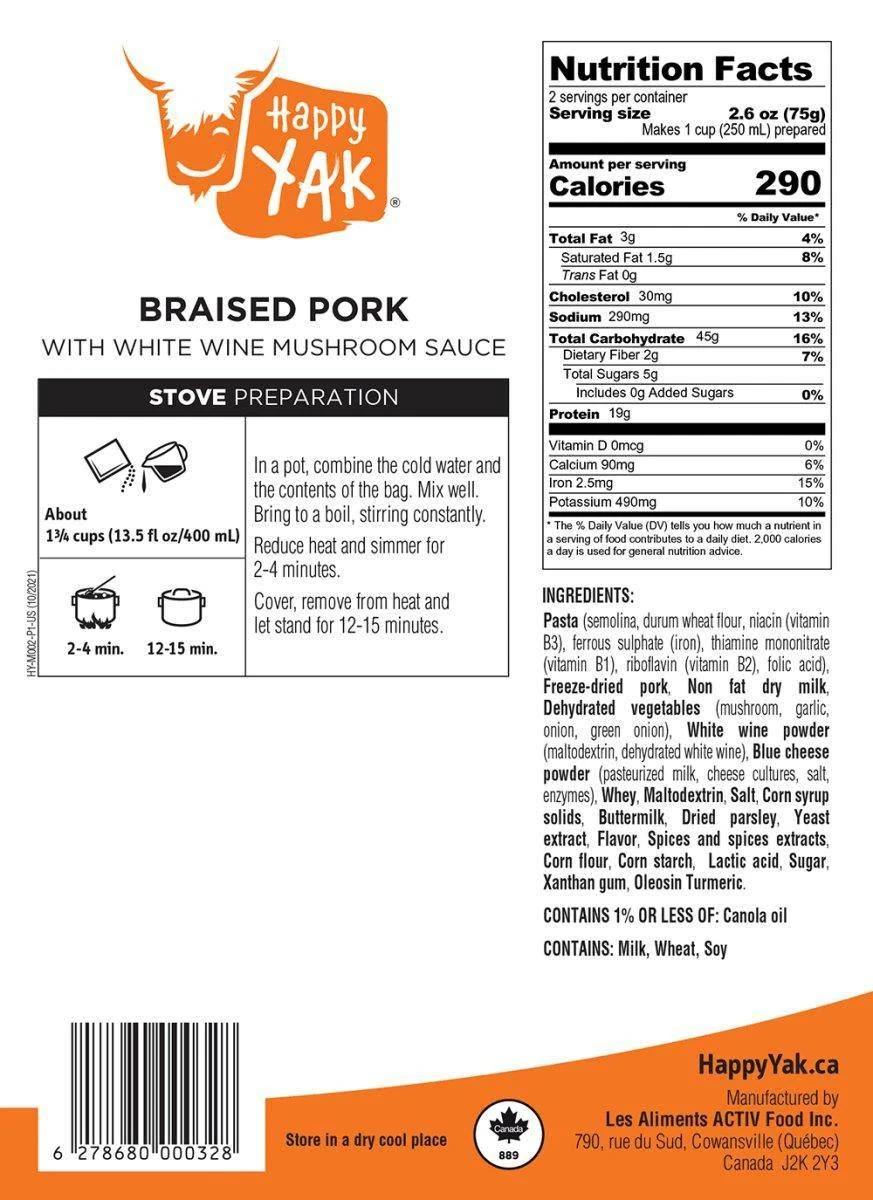 Happy Yak Braised Pork With White Wine Mushroom Sauce 2 Happy Yak Braised Pork With White Wine Mushroom Sauce - Image 2