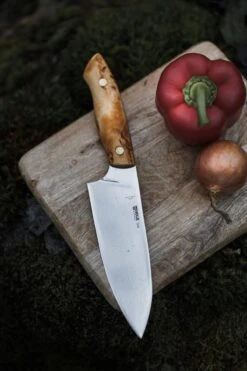 Helle Dele Premium Outdoor Chef Knife Curly Birch (6.30" 12C27) -Helle Shop helle helle dele premium outdoor chef knife curly birch 6 30 12c27 40345866764500