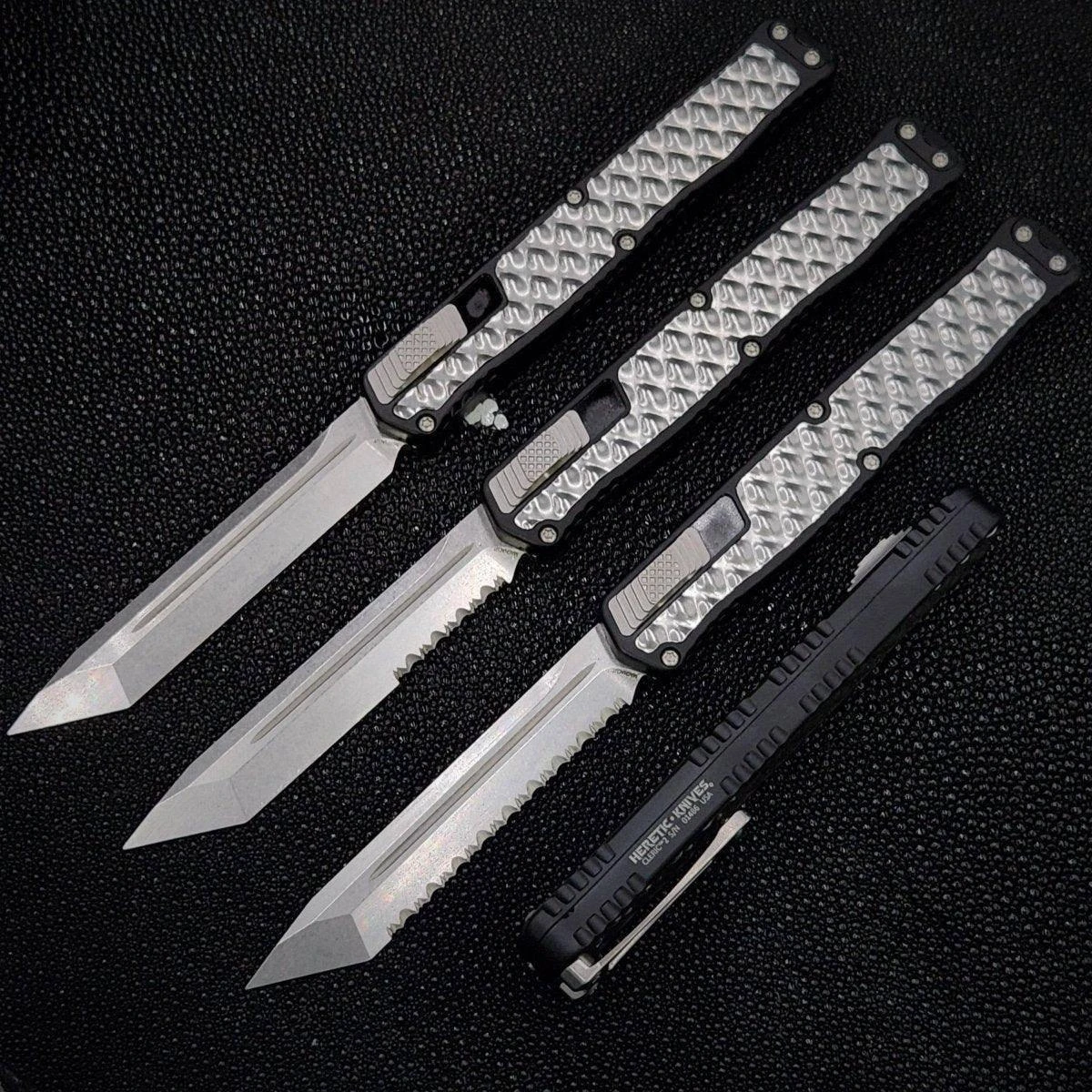 Heretic Cleric II Stonewashed Full Serrated Tanto MagnaCut Stainless Inlay H019-2C 1 Heretic Cleric II Stonewashed Full Serrated Tanto MagnaCut Stainless Inlay H019-2C