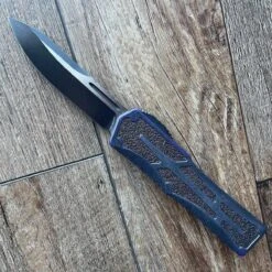 Heretic Colossus OTF Breakthrough Purple Aluminum 3.5" Battleworn Drop Point H039-14A-BRKPU