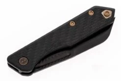 Heretic Jinn Knife DLC Wharncliffe MagnaCut Carbon Fiber Bronze Hardware & Clip -Helle Shop heretic knives heretic jinn knife dlc wharncliffe magnacut carbon fiber bronze hardware clip 39646473519316
