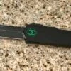 Heretic Knives Colossus T/E Blade Show '23 Black Slab Handle W/ Deep Engraved Heretic Green Logo Battle Black Blade