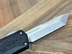 Heretic Knives H040-2A Colossus Tanto Stonewash Auto OTF MagnaCut Black (USA) -Helle Shop heretic knives heretic knives h040 2a colossus tanto stonewash auto otf magnacut black usa 39393558560980