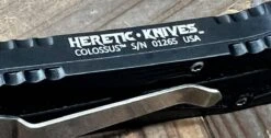 Heretic Knives H040-2A Colossus Tanto Stonewash Auto OTF MagnaCut Black (USA) -Helle Shop heretic knives heretic knives h040 2a colossus tanto stonewash auto otf magnacut black usa 39393558692052
