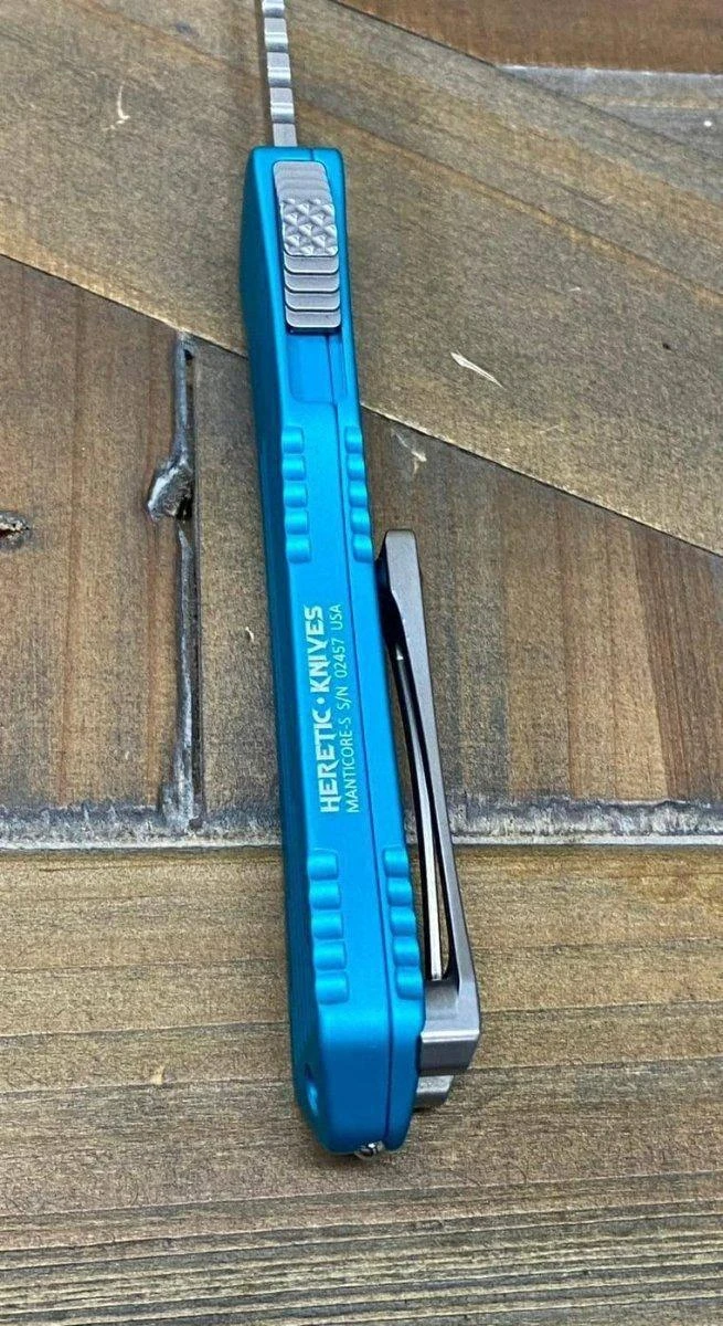 Heretic Knives Manticore S Bowie Turquoise Handle Stonewash Blade H022B-2A-TQ 6 Heretic Knives Manticore S Bowie Turquoise Handle Stonewash Blade H022B-2A-TQ - Image 6