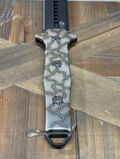 Heretic Nephilim Fixed Blade D/E Dagger Flamed Titanium Handle DLC Black Full Serrated Blade H003-6C-FTi -Helle Shop heretic knives heretic nephilim fixed blade d e dagger flamed titanium handle dlc black full serrated blade h003 6c fti 39393560559828