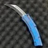 Heretic Roc Hawkbill Auto Knife 3.2" MagnaCut Two Tone Breakthrough Blue Handle