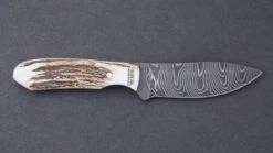 Silver Stag Stag Twist Handle Damascus Fixed Blade Knife