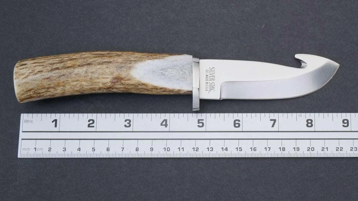 Silver Stag Big Gamer Elk Handle D-2 Fixed Blade Knife 2 Silver Stag Big Gamer Elk Handle D-2 Fixed Blade Knife - Image 2