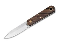 Boker Lucas Burnley Barlow BFF Fixed Blade Knife 2.76" AEB-L Satin Clip Point Walnut Handle