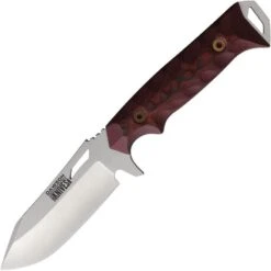 Dawson Shepherd Fixed Satin MagnaCut Blade Knife Red Black G10 Handle (Model 83670)