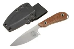 White River M1 Caper Fixed Blade 3" CPM-MagnaCut Stonewashed Drop Point Blade Natural Burlap Micarta Handles
