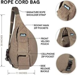 KAVU Rope Cord Bag Sling Crossbody Corduroy Backpack -Helle Shop kavu kavu rope cord bag sling crossbody corduroy backpack 39393581072596