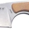 MKM Mikro 2 Fixed Blade 1.97" M390 Stonewashed Sheepsfoot Blade, Natural Micarta Handles