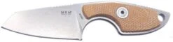 MKM Mikro 2 Fixed Blade 1.97" M390 Stonewashed Sheepsfoot Blade, Natural Micarta Handles
