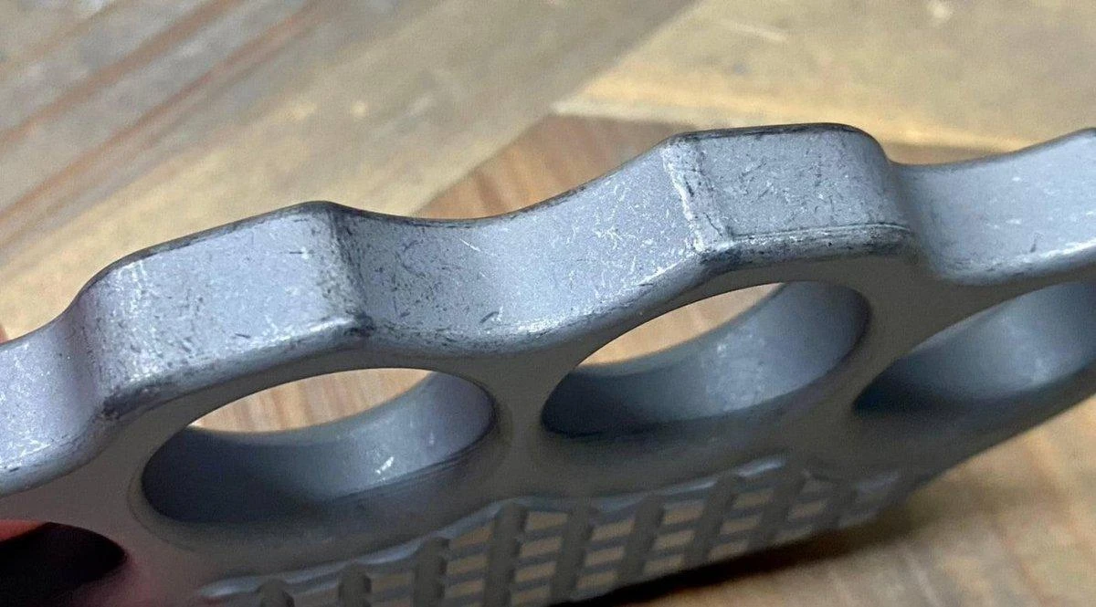 Microtech Marfione Custom Titanium Hand Tank 4-Hole Paperweight 6 Microtech Marfione Custom Titanium Hand Tank 4-Hole Paperweight - Image 6