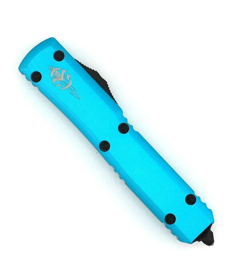 Microtech 119-1TQS Signature Ultratech Auto OTF 3.46" Two-Tone Hellhound Tanto Blade Turquoise Handles 3 Microtech 119-1TQS Signature Ultratech Auto OTF 3.46" Two-Tone Hellhound Tanto Blade Turquoise Handles - Image 3