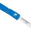 Microtech 121-4BL Ultratech Auto OTF Knife 3.46" Satin Drop Point Blade Blue Handles