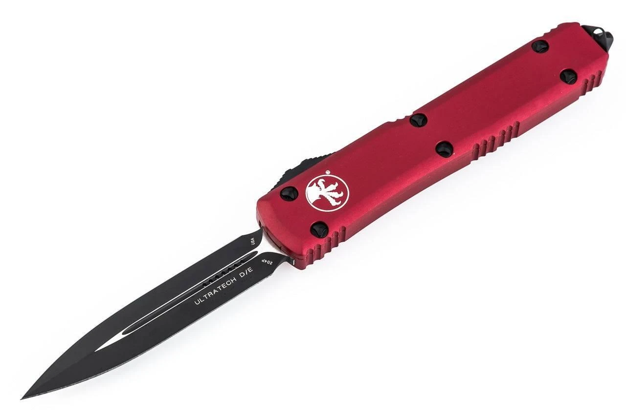Microtech 122-1RD Ultratech Auto OTF Knife 3.46" Double Edge Red Handle 1 Microtech 122-1RD Ultratech Auto OTF Knife 3.46" Double Edge Red Handle