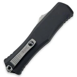 Microtech 1702-10 Hera II OTF Auto Knife 4" M390MK Double Edge Blade Black Aluminum Handles -Helle Shop microtech microtech 1702 10 hera ii otf auto knife 4 m390mk double edge blade black aluminum handles 40172732809428