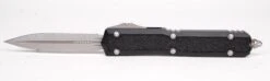 Microtech 206-10S Makora OTF Auto 3.3" Stonewashed Double Edge With Black Traction Inlays