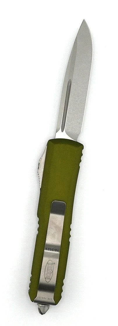 Microtech 231-10OD UTX-85 Auto OTF Knife 3" Stonewashed Drop Point Plain Blade OD Green Handles 2 Microtech 231-10OD UTX-85 Auto OTF Knife 3" Stonewashed Drop Point Plain Blade OD Green Handles - Image 2