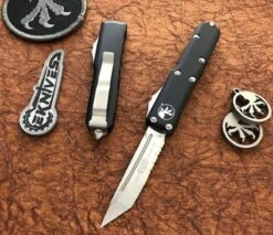 Microtech 233-5 UTX-85 T/E Black Satin Blade Partially Serrated