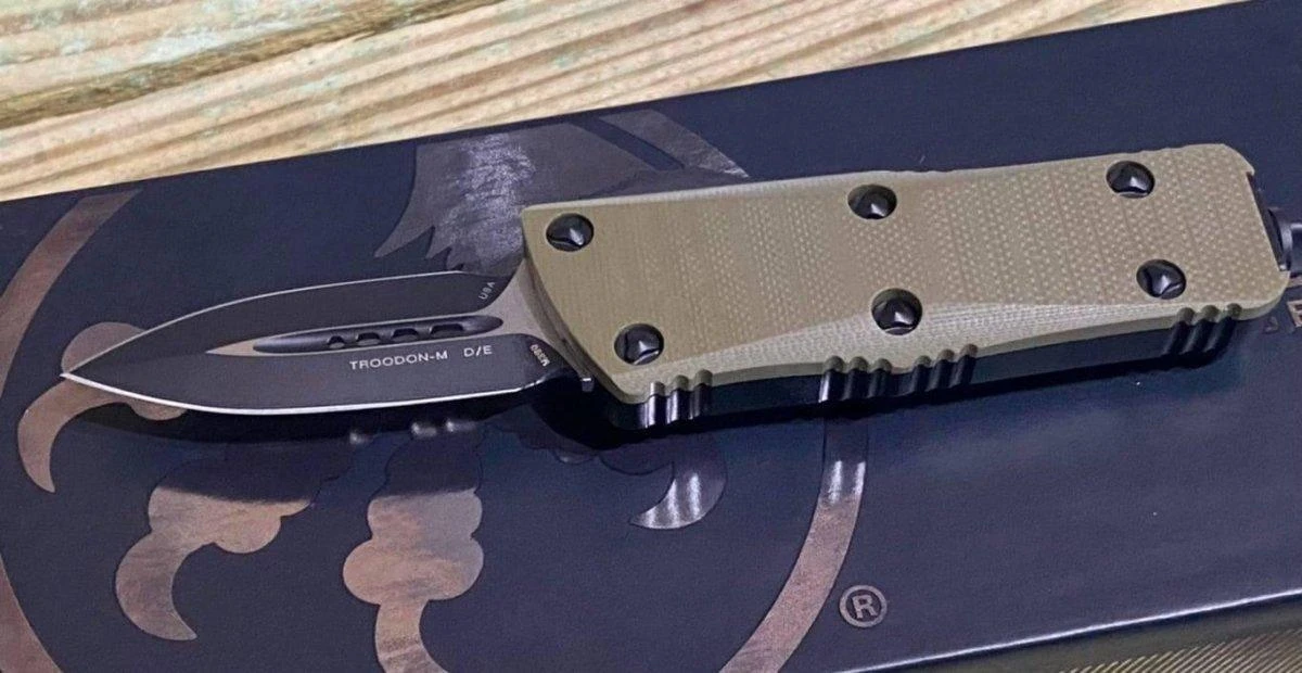 Microtech 238-1GTODS Troodon Mini 1.99" D/E SS OD GREEN G10 OTF Auto Knife 4 Microtech 238-1GTODS Troodon Mini 1.99" D/E SS OD GREEN G10 OTF Auto Knife - Image 4