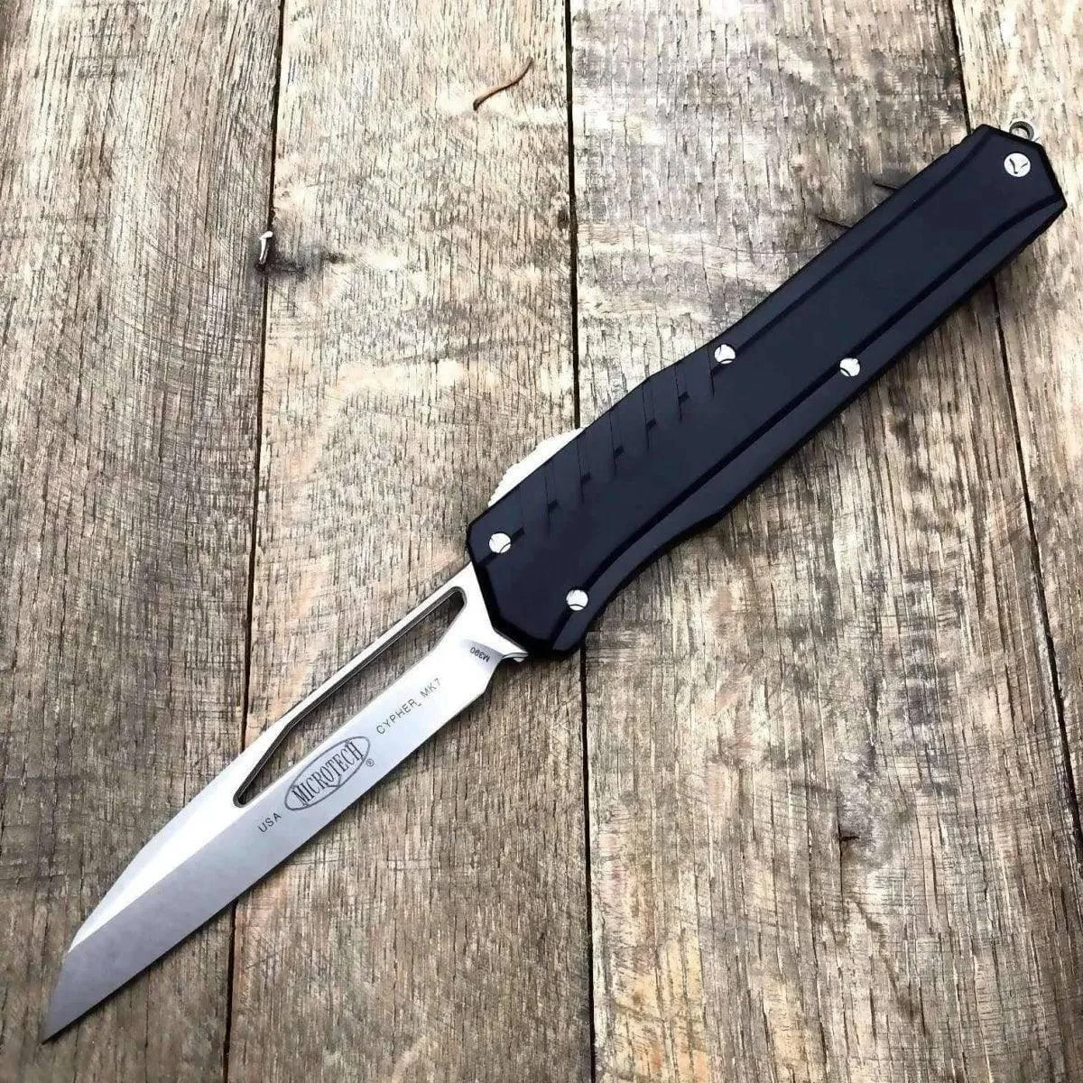Microtech 241M-10 Cypher MK7 S/E Black Handle - Stonewash 1 Microtech 241M-10 Cypher MK7 S/E Black Handle - Stonewash
