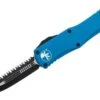 Microtech 702-3 BL Blue Hera OTF Auto Knife 3.125" Stonewashed Serrated D/E