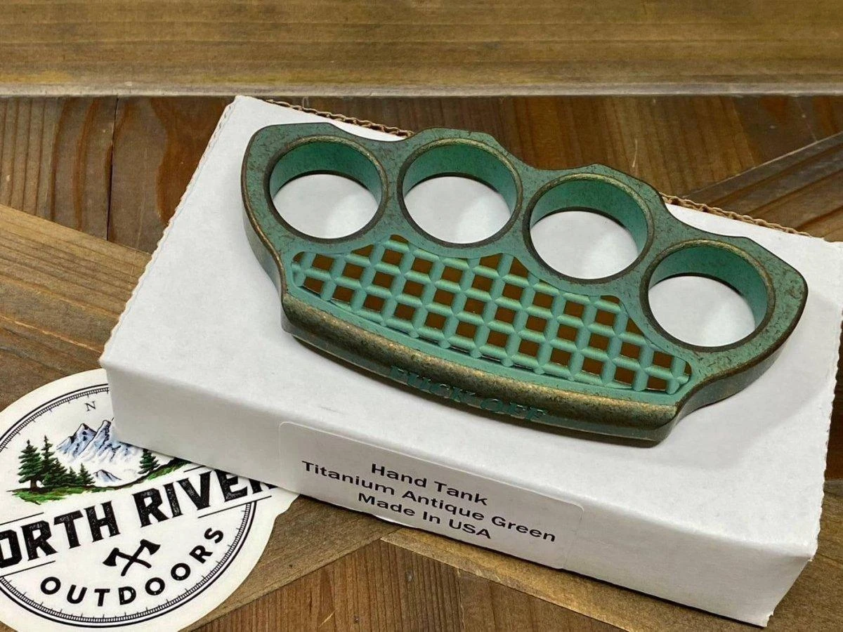 Microtech Marfione Custom Titanium Hand Tank 4-Hole Paperweight 9 Microtech Marfione Custom Titanium Hand Tank 4-Hole Paperweight - Image 9