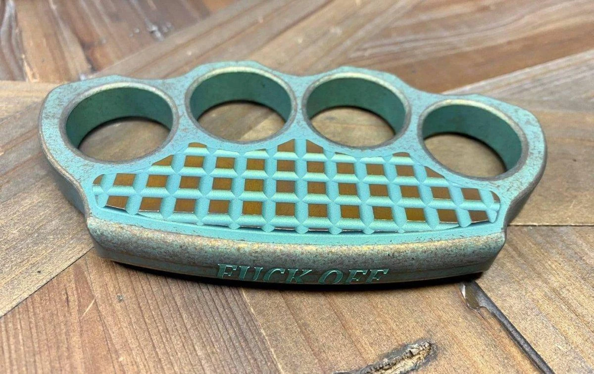 Microtech Marfione Custom Titanium Hand Tank 4-Hole Paperweight 8 Microtech Marfione Custom Titanium Hand Tank 4-Hole Paperweight - Image 8