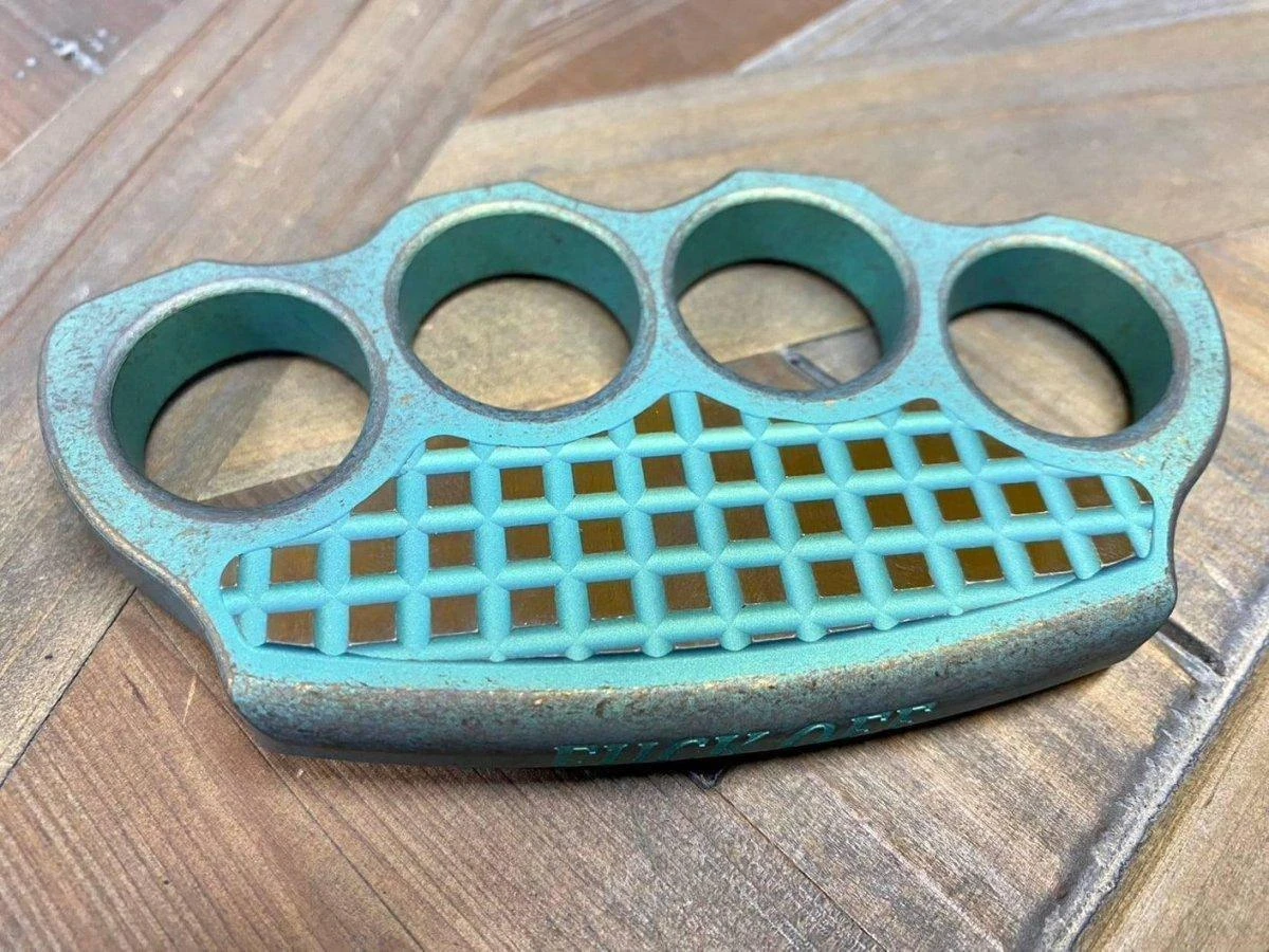 Microtech Marfione Custom Titanium Hand Tank 4-Hole Paperweight 11 Microtech Marfione Custom Titanium Hand Tank 4-Hole Paperweight - Image 11