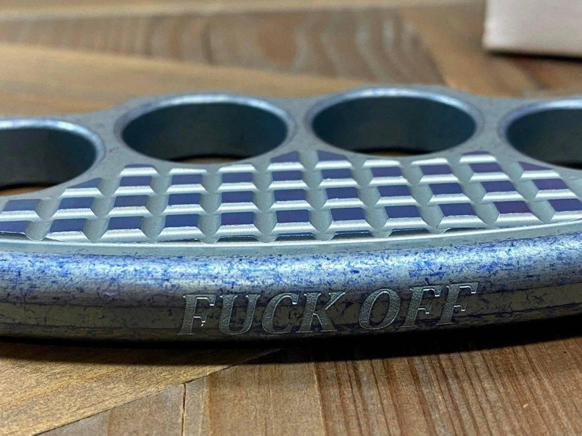 Microtech Marfione Custom Titanium Hand Tank 4-Hole Paperweight 13 Microtech Marfione Custom Titanium Hand Tank 4-Hole Paperweight - Image 13