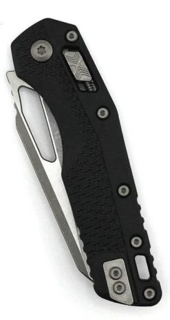 Microtech MSI Ram-Lok Serrated Single Edge Knife Tri-Grip Black Polymer Handle -Helle Shop microtech microtech msi ram lok serrated single edge knife tri grip black polymer handle 39658126606548