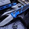 Microtech Socom Elite T/E Auto Knife Blue Handle (Stonewash Blade) 161A-10 BL