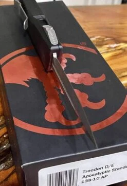 Microtech Troodon D/E OTF Automatic Knife (3" Apocalyptic) 138-10AP -Helle Shop microtech microtech troodon d e otf automatic knife 3 apocalyptic 138 10ap 41986933948628