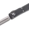 Microtech Ultratech OTF 3.46" Satin Plain/Serrated D/E Black Handles 122-6