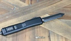 Microtech Ultratech Spartan 223-D3T Auto Knife 3.4" Dagger Double Full Serrated Black -Helle Shop microtech microtech ultratech spartan 223 d3t auto knife 3 4 dagger double full serrated black 39393633534164