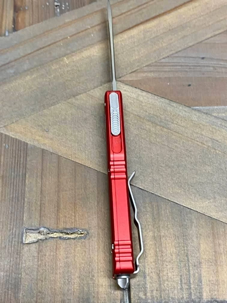 Microtech UTX-70 148-4RD S/E OTF Stonewash Auto Knife 4 Microtech UTX-70 148-4RD S/E OTF Stonewash Auto Knife - Image 4