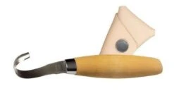 Morakniv Mora 162 Double-Edged Hook Knife 2.16" 12C27 Stainless Steel Blade Birch Wood Handle Leather Sheath