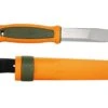 Morakniv Kansbol Utility Knife Fixed Blade Knife 4.3" Swedish Stainless Steel Orange/Green TPE Handle Polypropylene Sheath