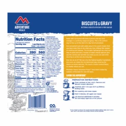 Mountain House Biscuits And Gravy Hiking, Survival & Emergency Food (Pouch) -Helle Shop mountain house mountain house biscuits and gravy hiking survival emergency food pouch 40444244066516