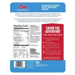 Mountain House Scrambled Eggs With Bacon Pro-Pak Hiking, Survival & Emergency Food (Pouch) -Helle Shop mountain house mountain house scrambled eggs with bacon pro pak hiking survival emergency food pouch 40444444999892