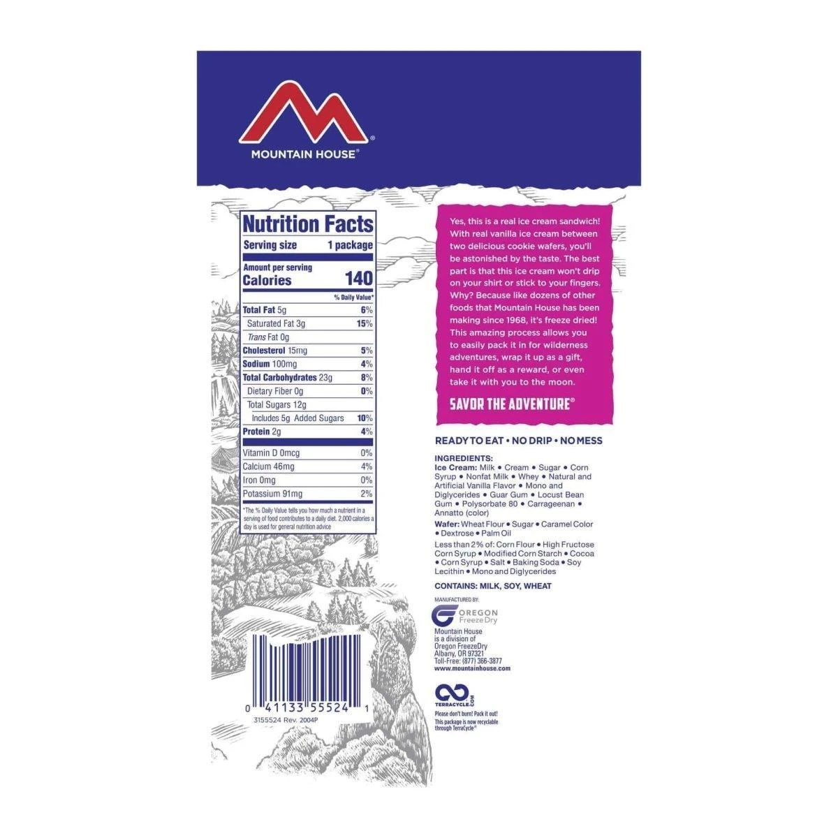 Mountain House Vanilla Ice Cream Sandwich (Pouch) 3 Mountain House Vanilla Ice Cream Sandwich (Pouch) - Image 3