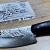 Nic Nichols Mini Cleaver Black Linen Micarta Handles