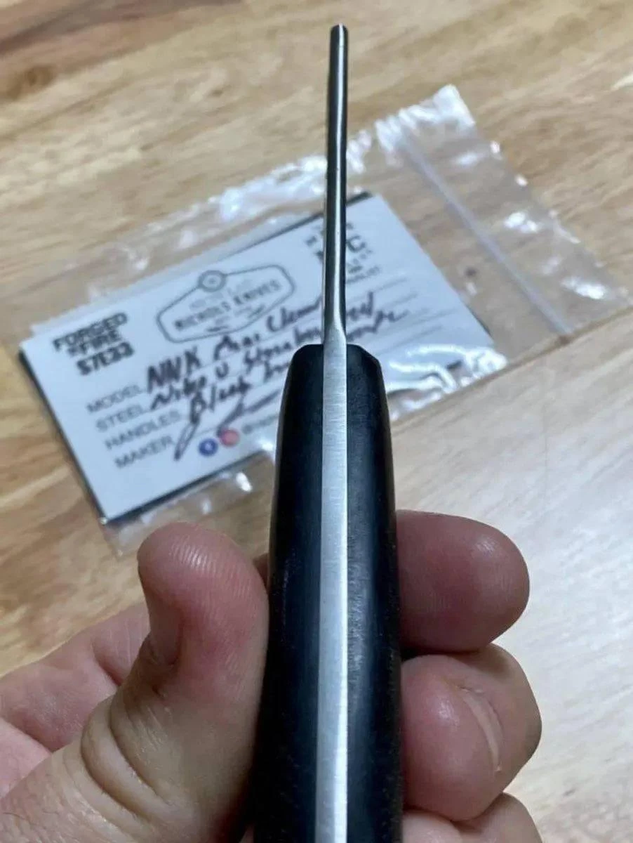 Nic Nichols Mini Cleaver Black Linen Micarta Handles 3 Nic Nichols Mini Cleaver Black Linen Micarta Handles - Image 3