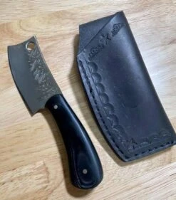Nic Nichols Mini Cleaver Black Linen Micarta Handles 17 Nic Nichols Mini Cleaver Black Linen Micarta Handles -Helle Shop nicholas nichols nic nichols mini cleaver black linen micarta handles 41987268739284