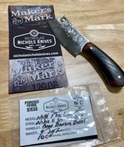 Nic Nichols Mini Cleaver Makers Mark Bourbon Handles Limited Edition -Helle Shop nicholas nichols nic nichols mini cleaver makers mark bourbon handles limited edition 41987264970964